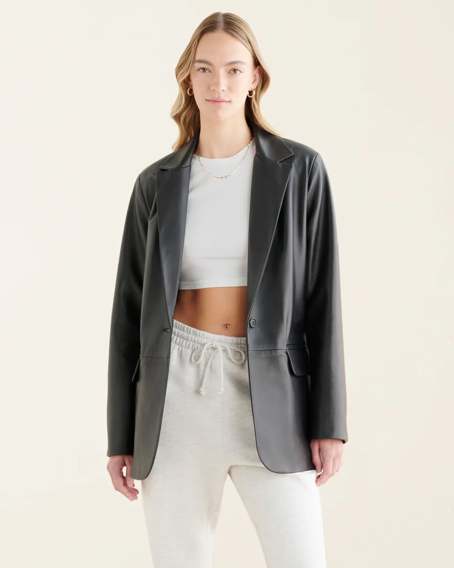 Womens Leather Blazer